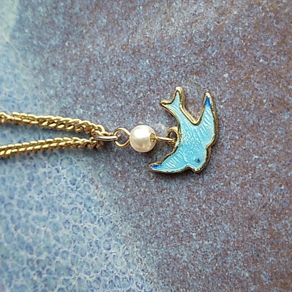 Sarah Coventry Blue Bird of Happiness Children's Necklace
